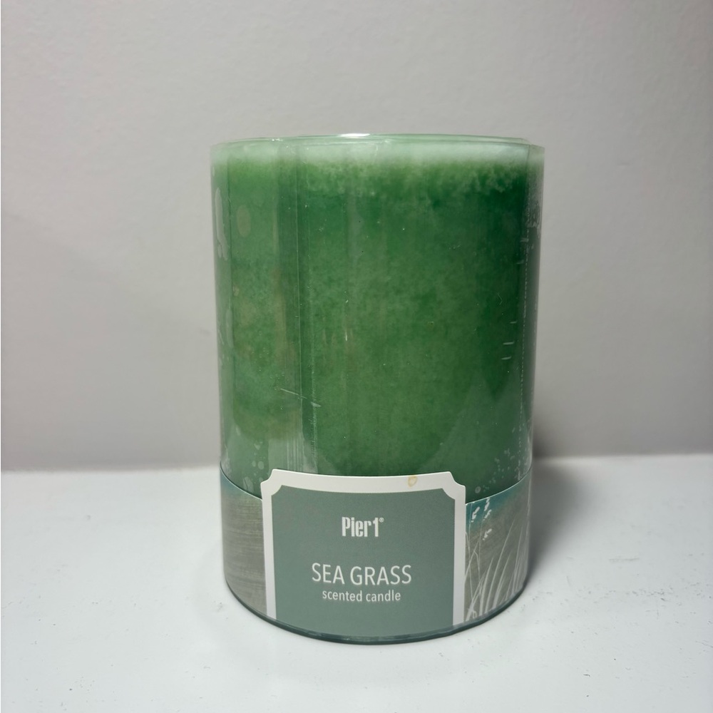 Pier 1 Imports Sea Grass Candle 3x4 Pillar Rare